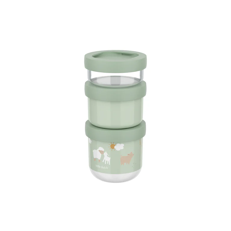 Mepal stapelbare snackbox stack mio 3-delig Little Dutch little farm