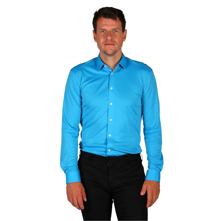 Herenhemd Basic colour aqua