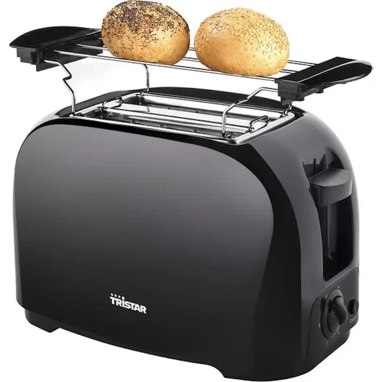 Tristar broodrooster met broodrekje zwart