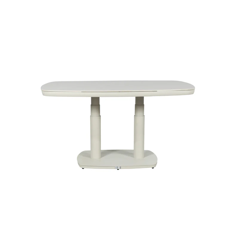 Qopps Elena in hoogte verstelbare tuintafel 135x83 cm latte light