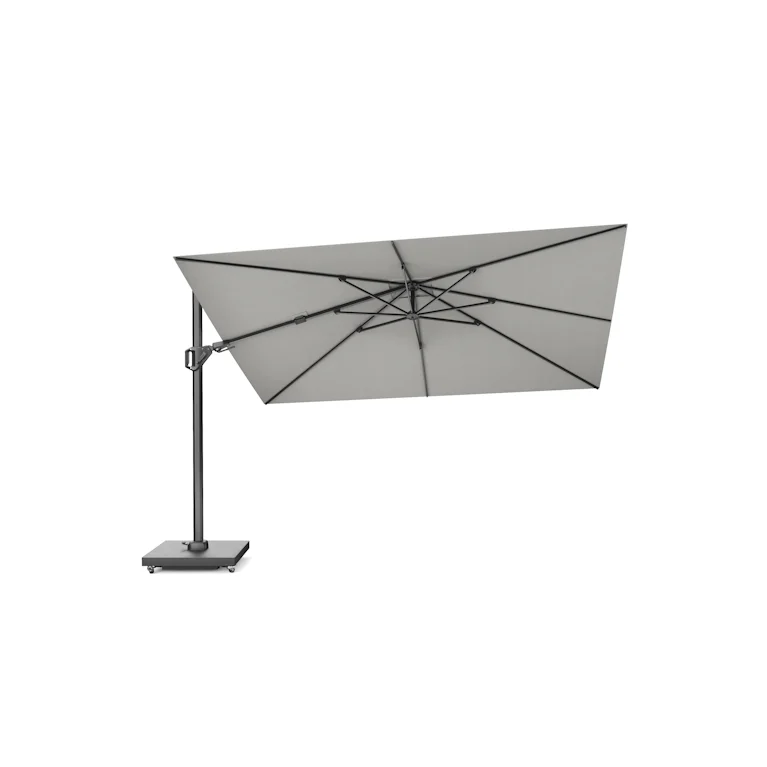 Platinum Challenger zweefparasol T2 premium 2.60x3.50 Antraciet frame Manhattan licht grijs doek