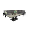 Qopps Montana hoek loungeset met Gooks in hoogte verstelbare tuintafel